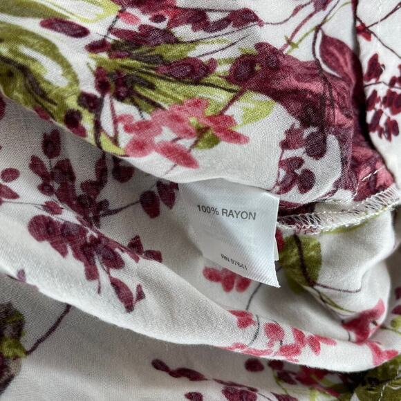 J.Jill Rayon Floral Professional Button up Blouse Sz XS - Picture 6 of 7